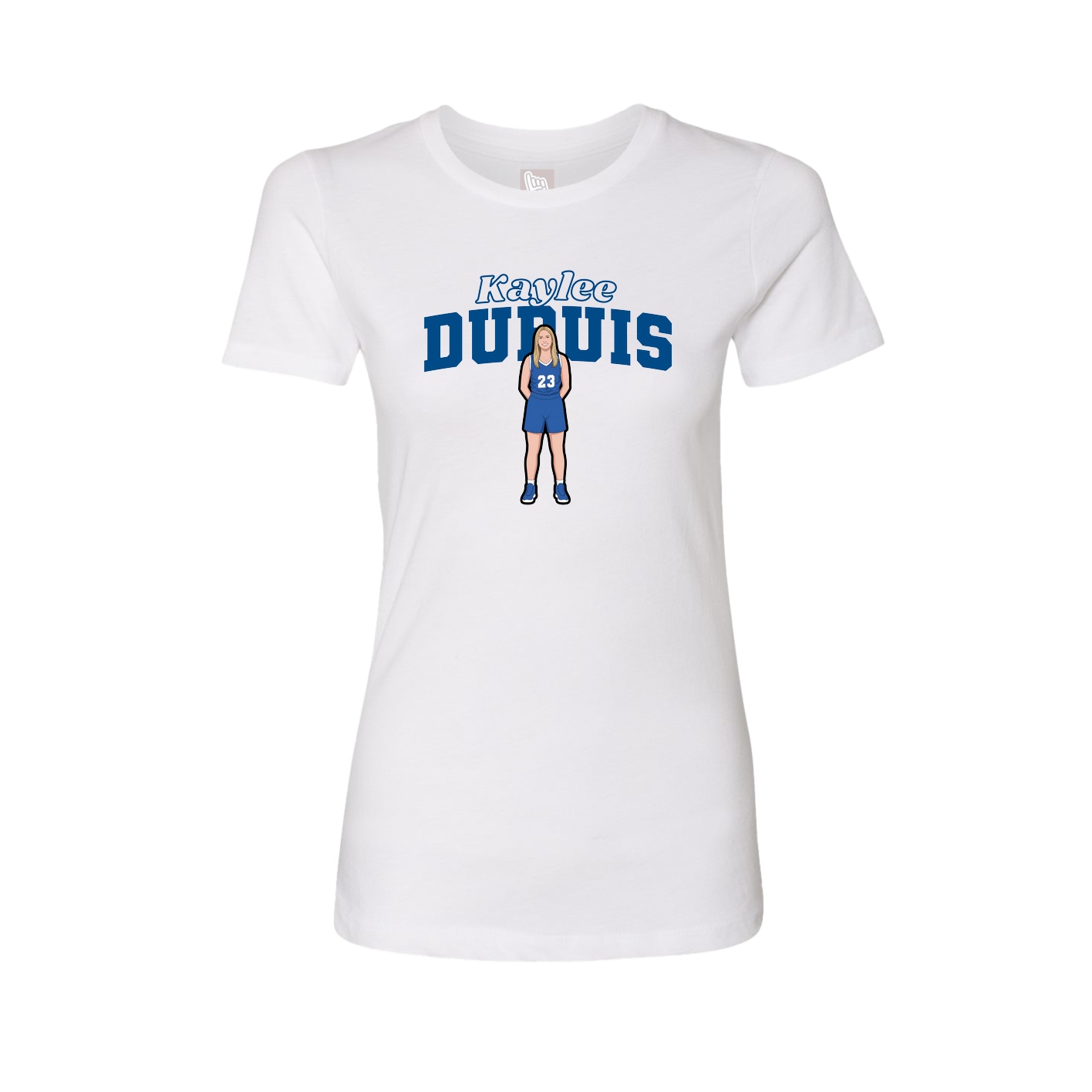Fitted Women's Tee — Name Arch in White