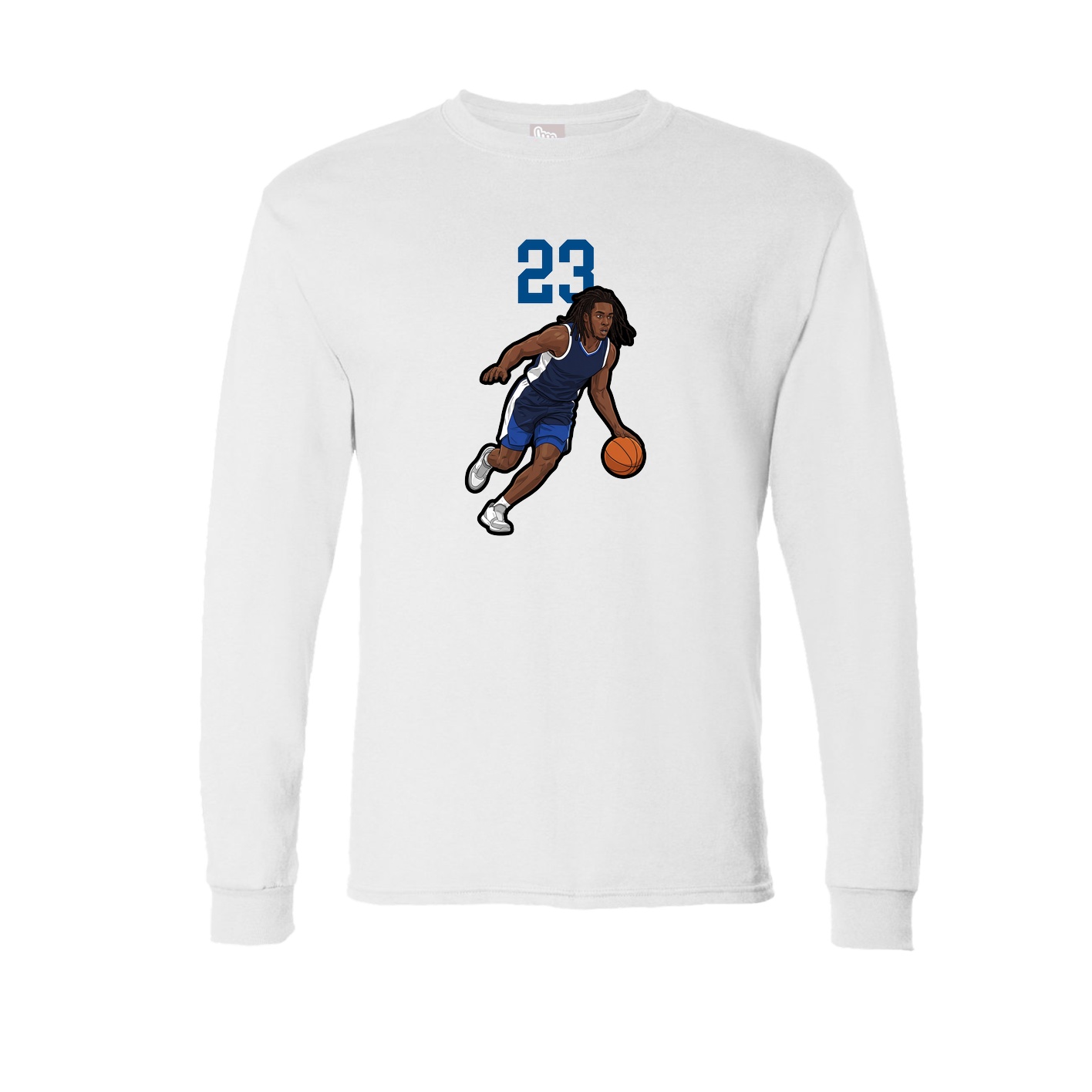 Long Sleeve Tee — Number Top in White