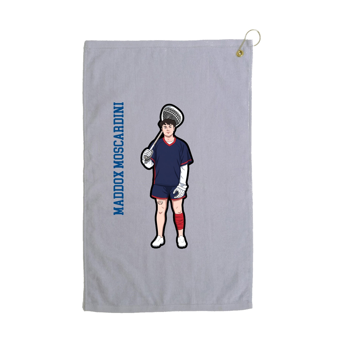 Golf Towel — Name Vertical in Grey