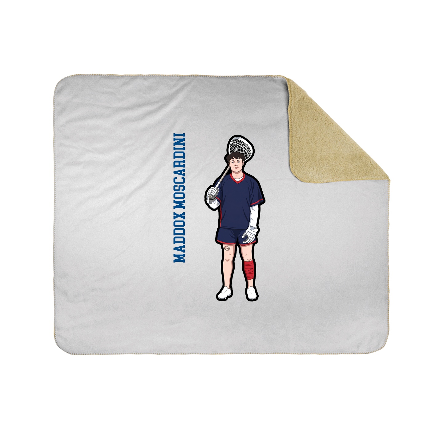 Throw Blanket — Name Vertical in White