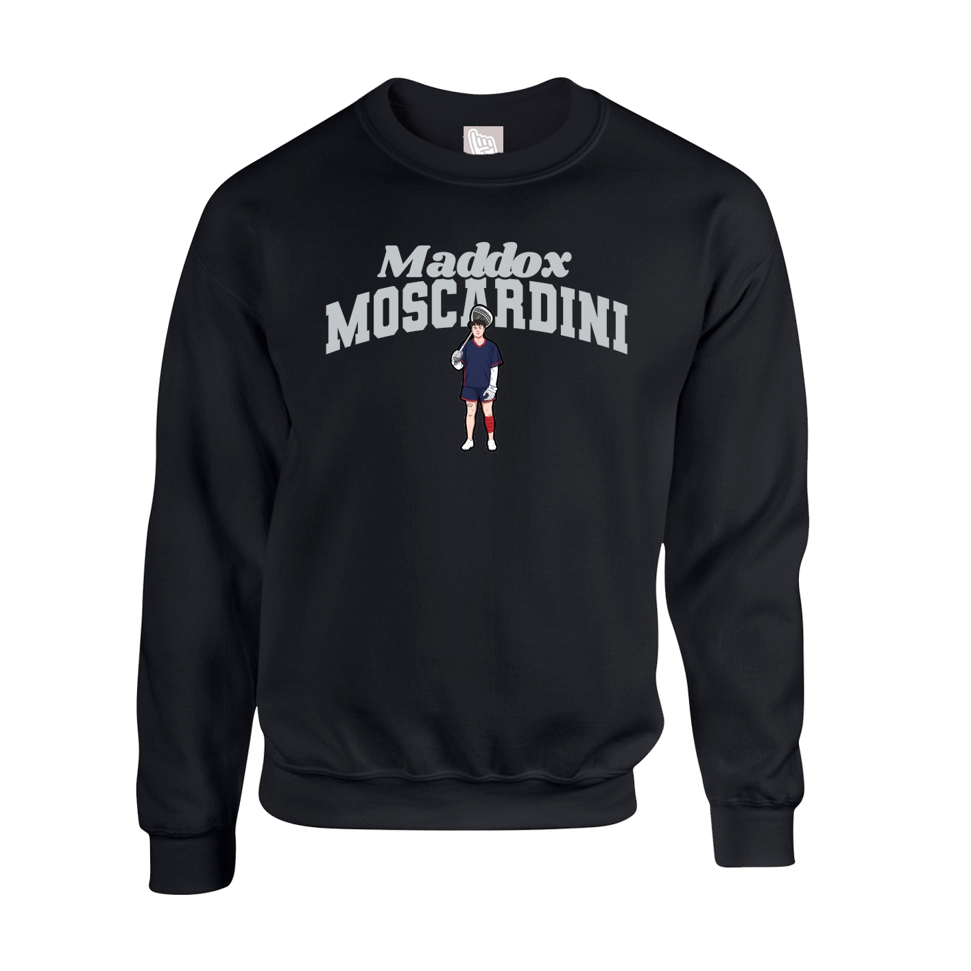 Fleece Crew — Signature Arch in Black