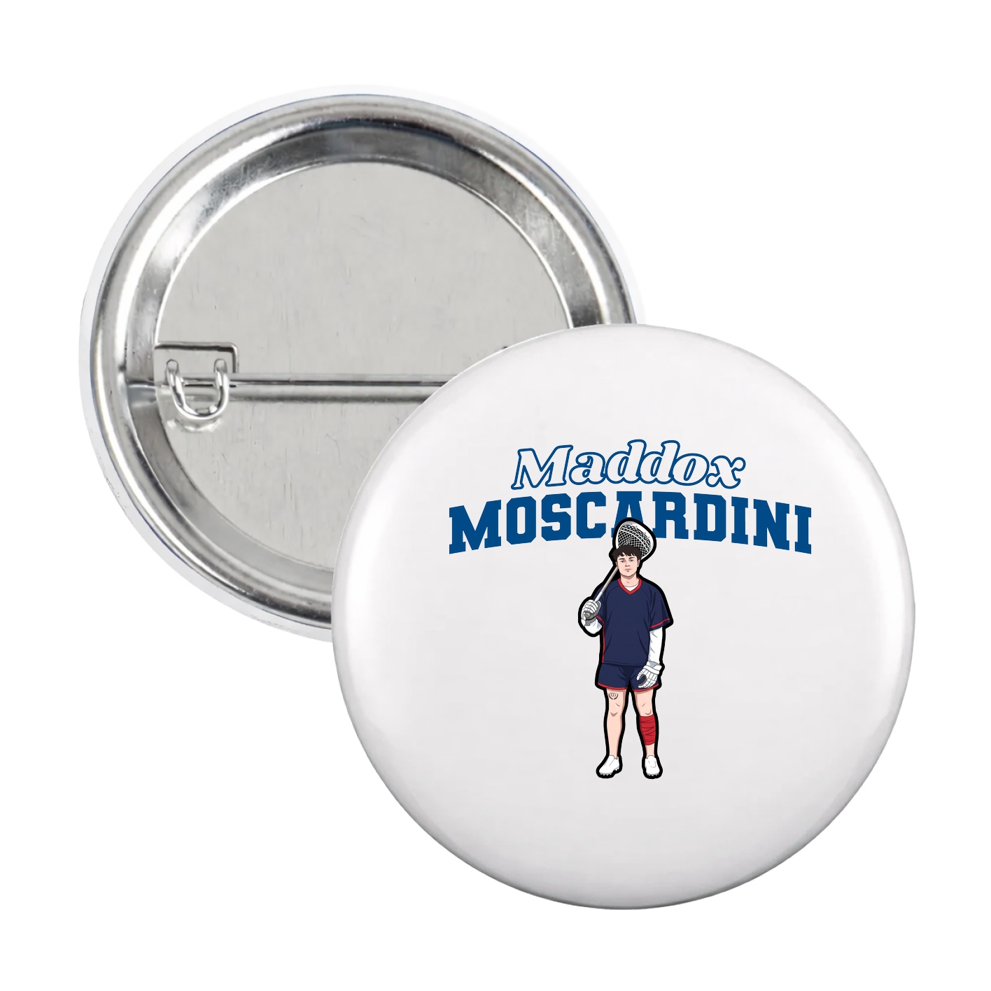 Game Day Button — Name Arch in White