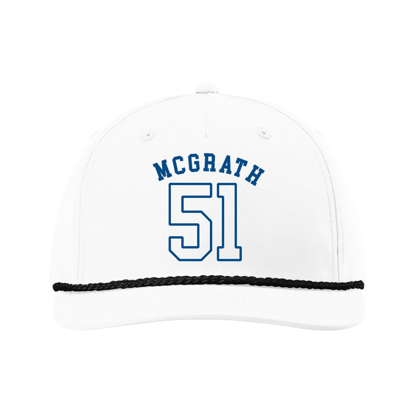 Five-Panel Classic Rope Cap — Shirsey Arch in White