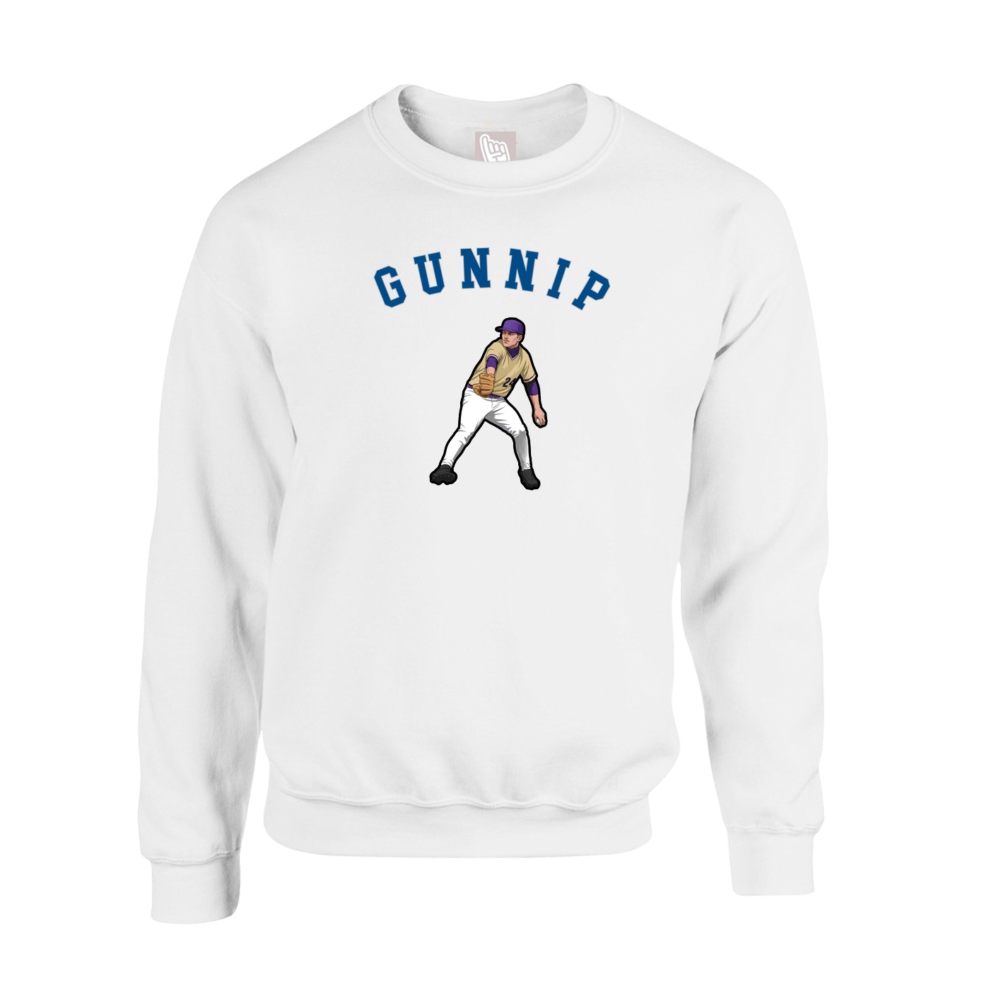 Fleece Crew — Shirsey Arch in White