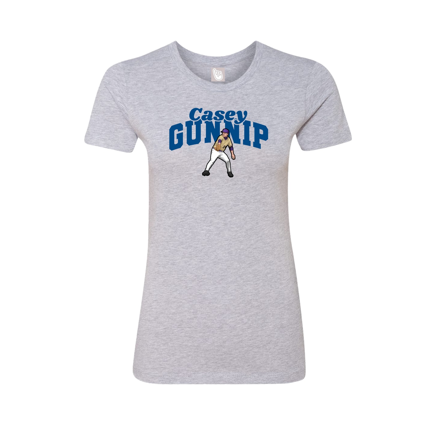 Fitted Women's Tee — Signature Arch in Grey
