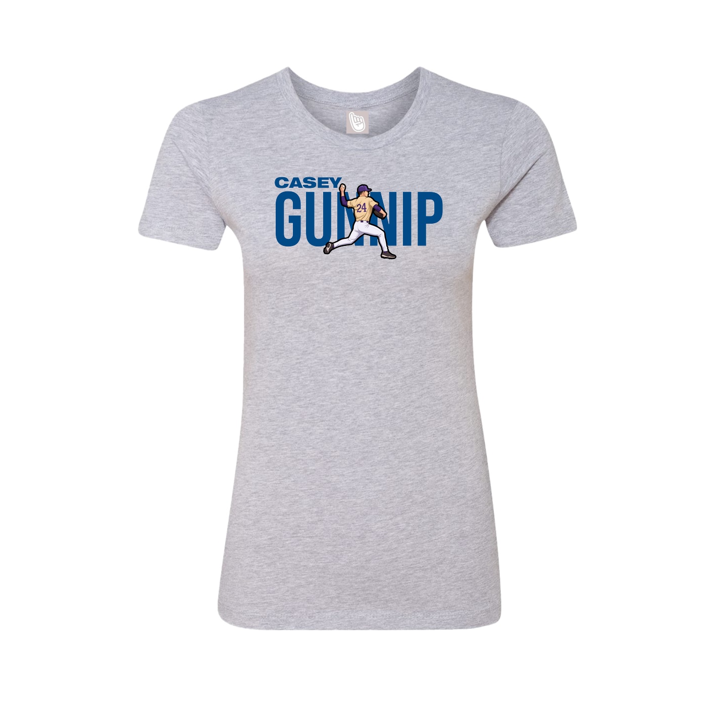 Fitted Women's Tee — Player Name in Grey