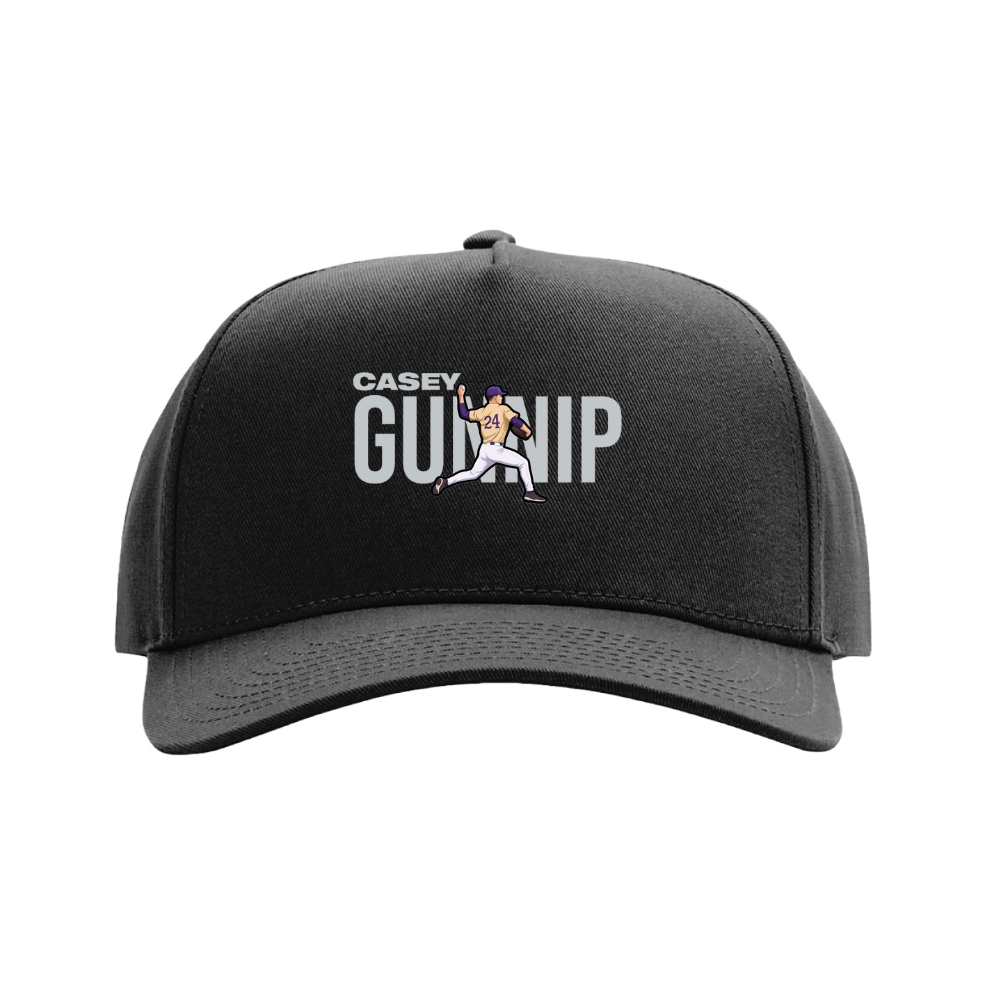 Full Fabric Five-Panel Champ Cap — Player Name in Black
