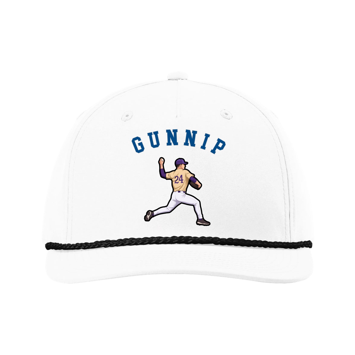Five-Panel Classic Rope Cap — Shirsey Arch in White