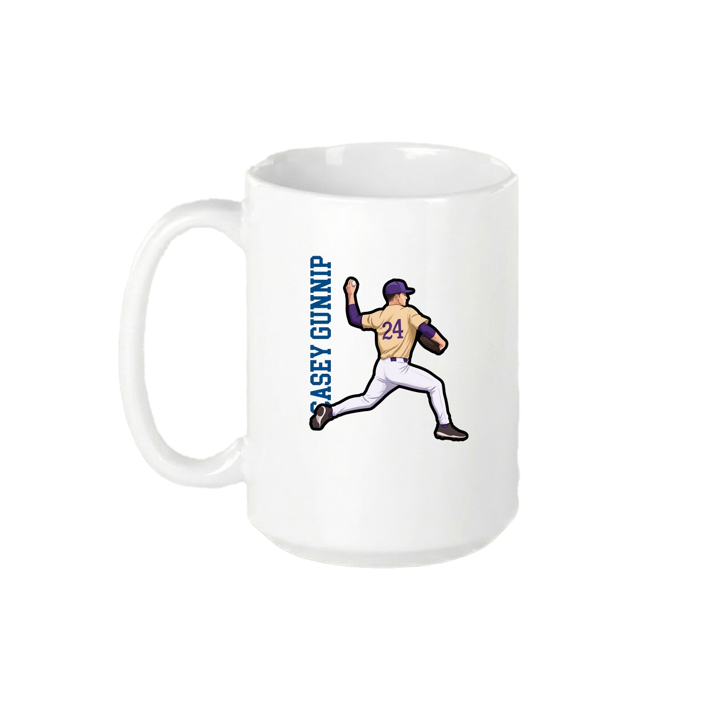 15oz Coffee Mug — Name Vertical in White