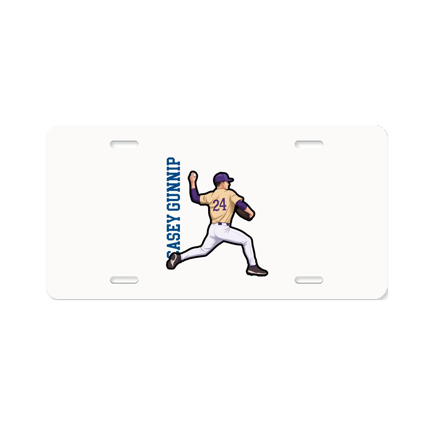 License Plate — Name Vertical in Classic