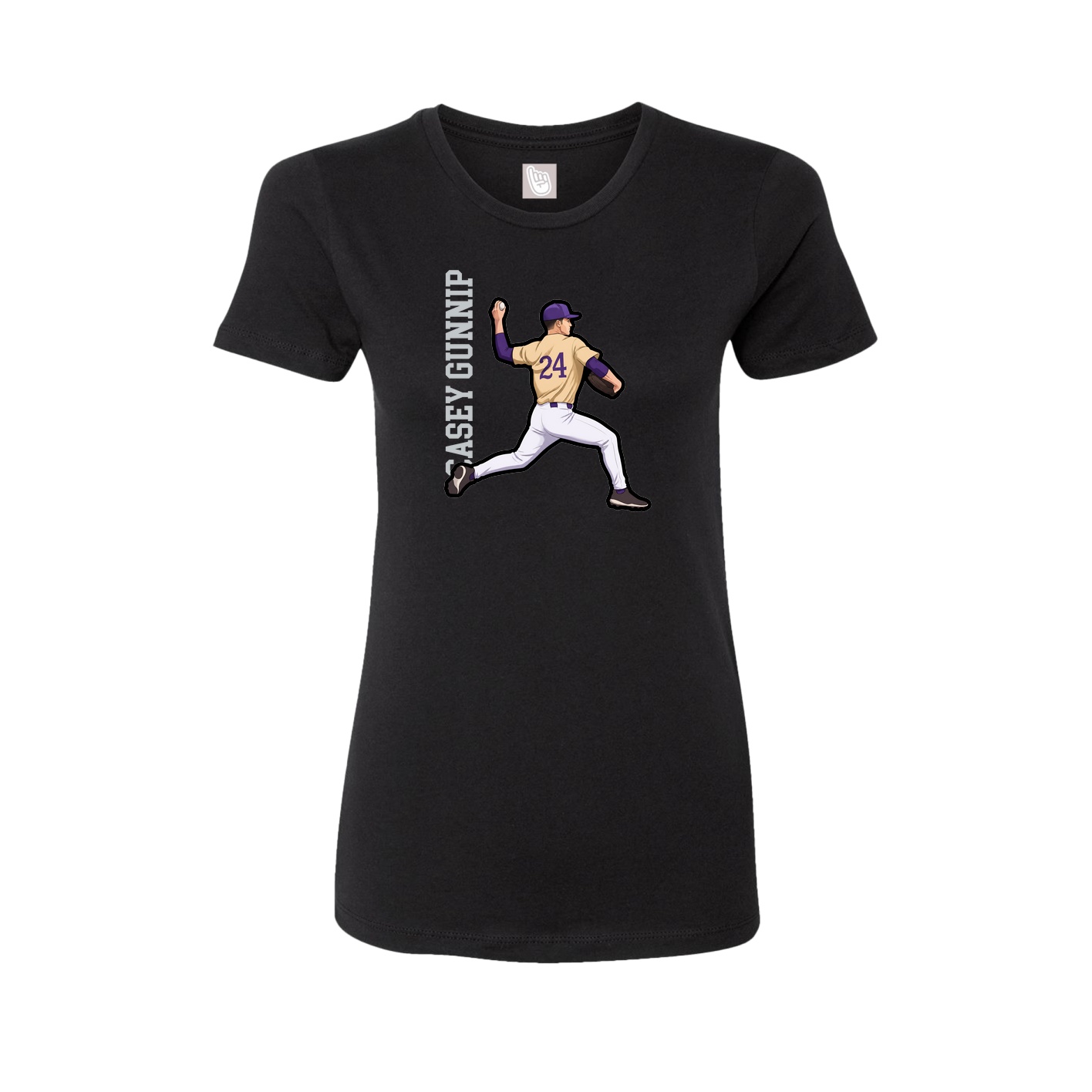 Fitted Women's Tee — Name Vertical in Black