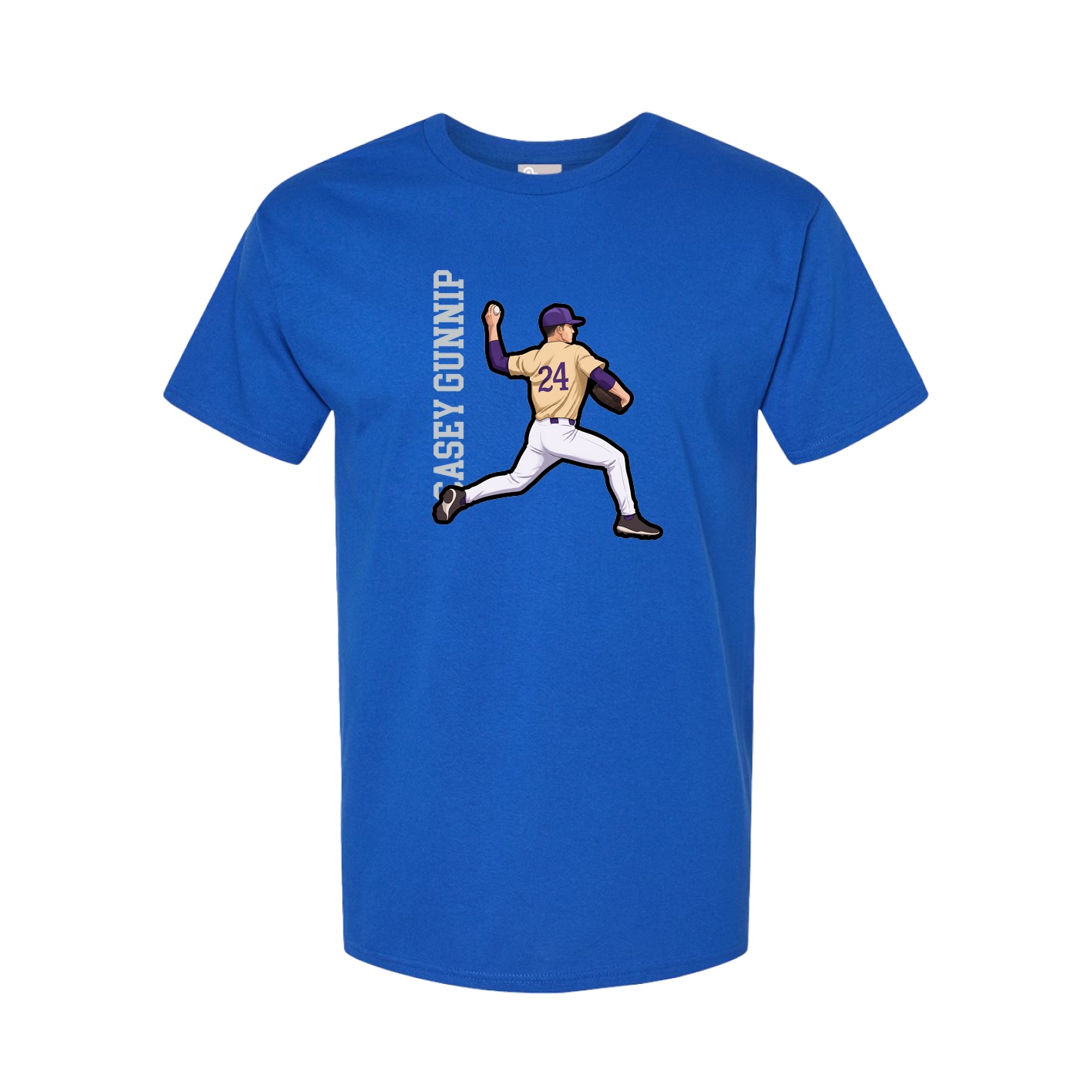 Youth Tee — Name Vertical in Royal