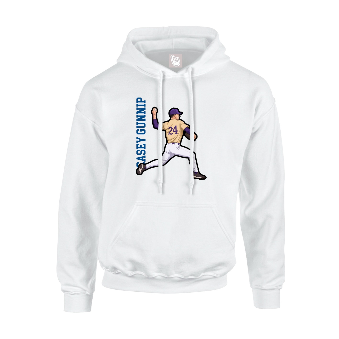 Hoodie — Name Vertical in White