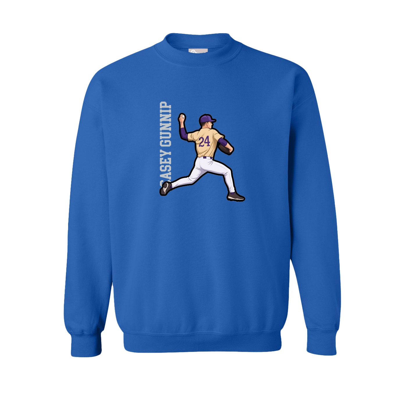 Fleece Crew — Name Vertical in Royal
