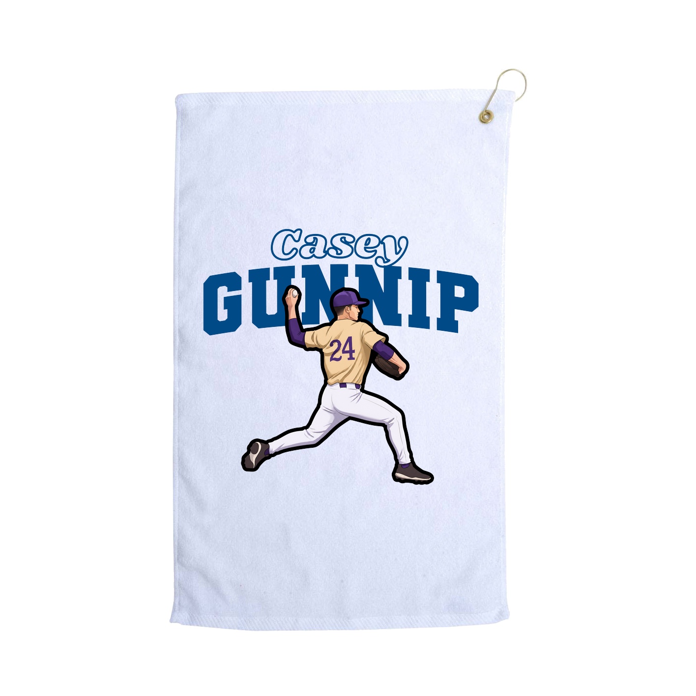 Golf Towel — Name Arch in White