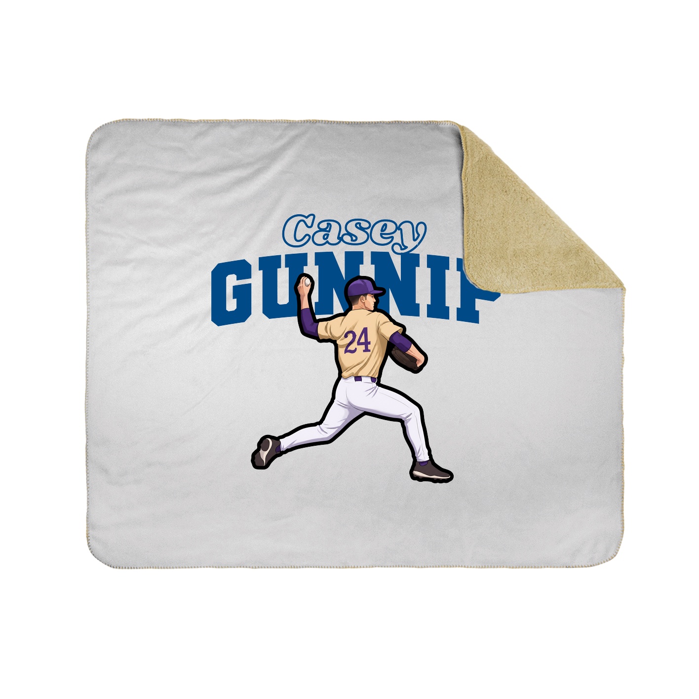 Throw Blanket — Name Arch in White