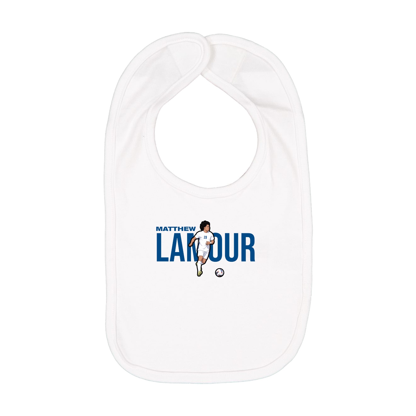 Infant Bib — Player Name in White