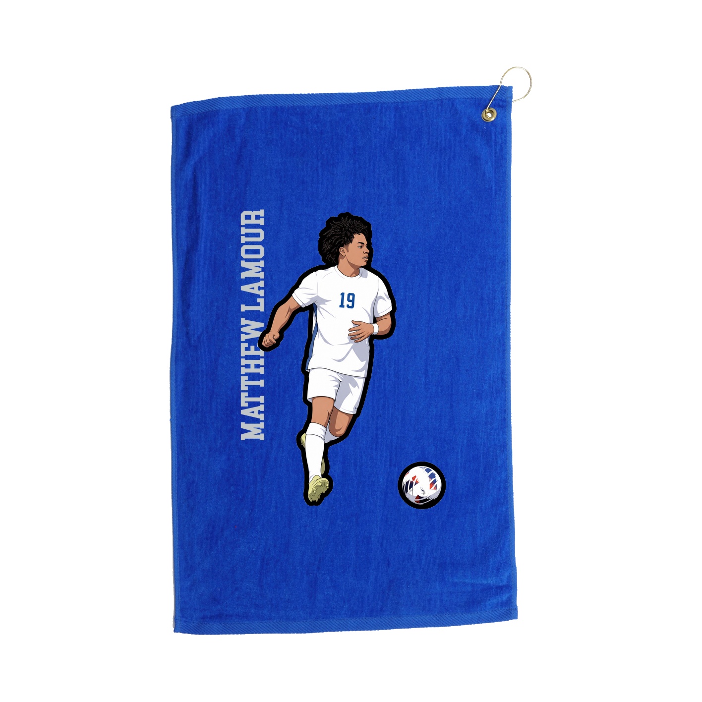 Golf Towel — Name Vertical in Royal