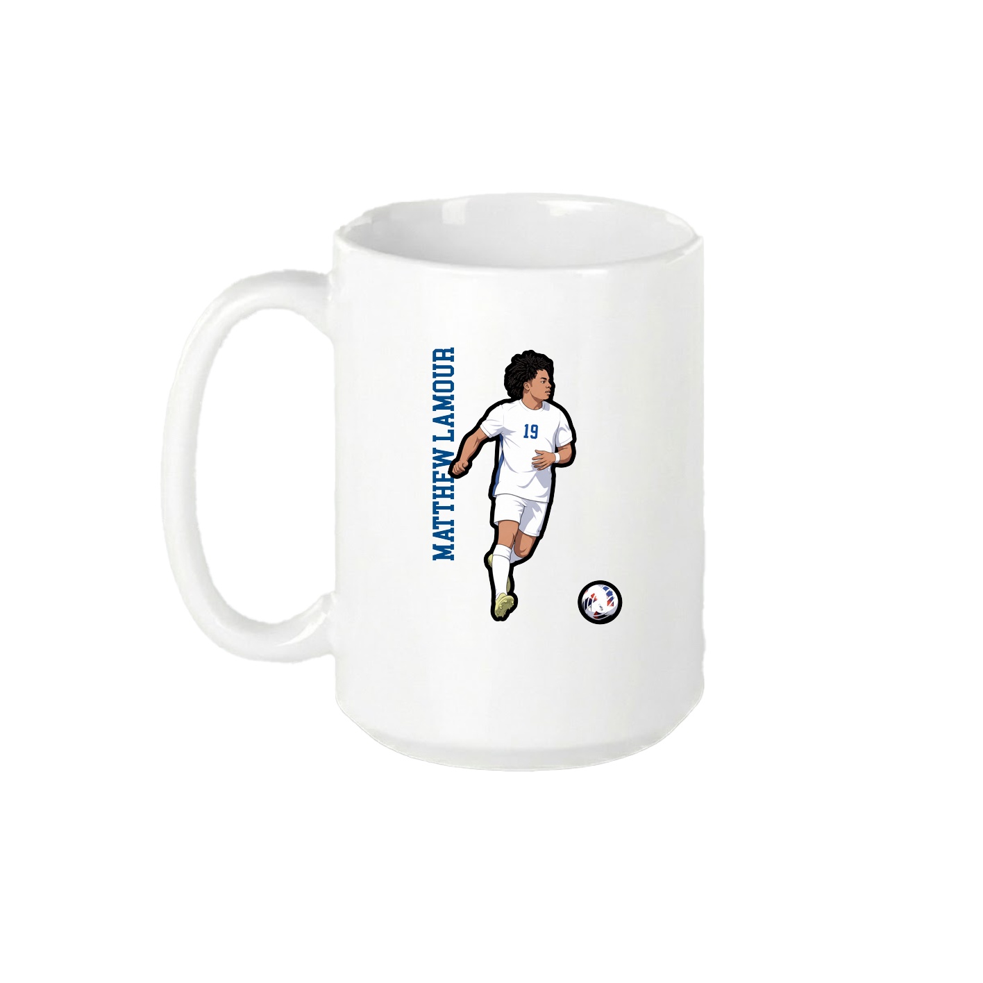 15oz Coffee Mug — Name Vertical in White
