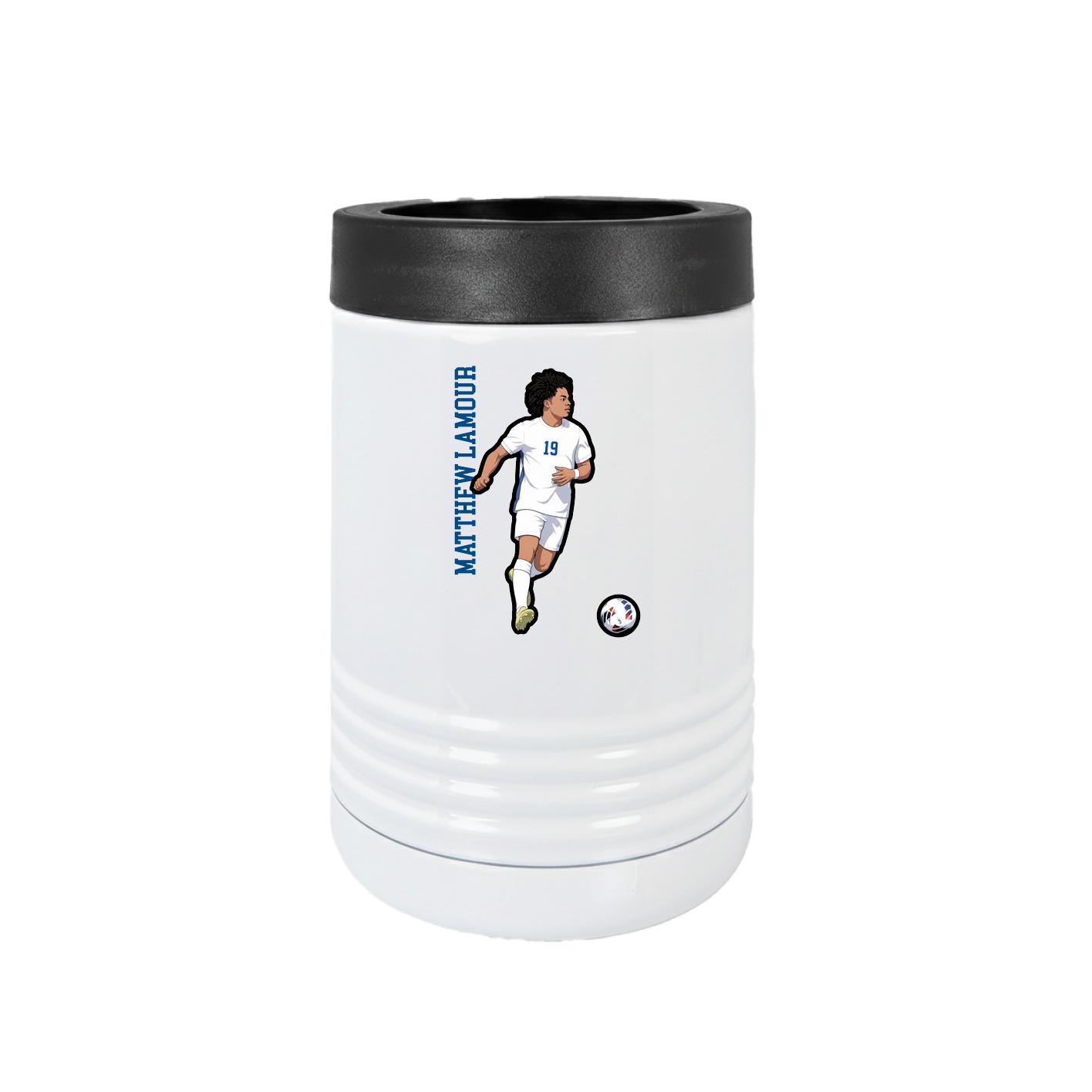 Beverage Holder — Name Vertical in White