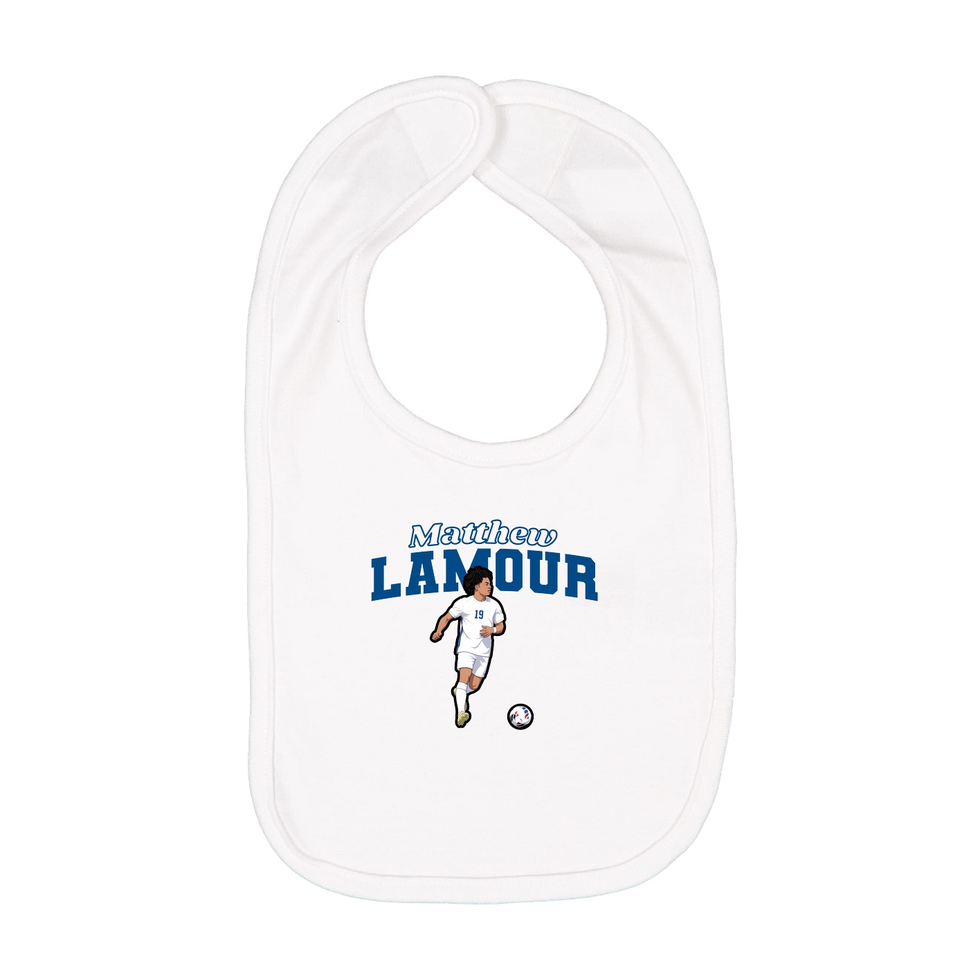 Infant Bib — Name Arch in White