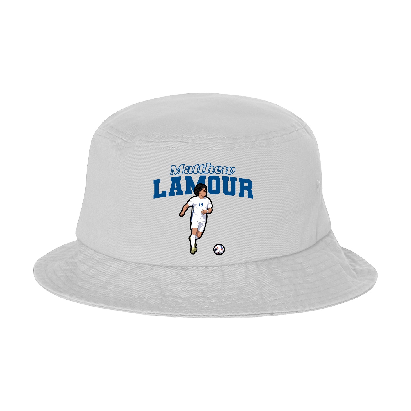 Bucket Cap — Name Arch in White