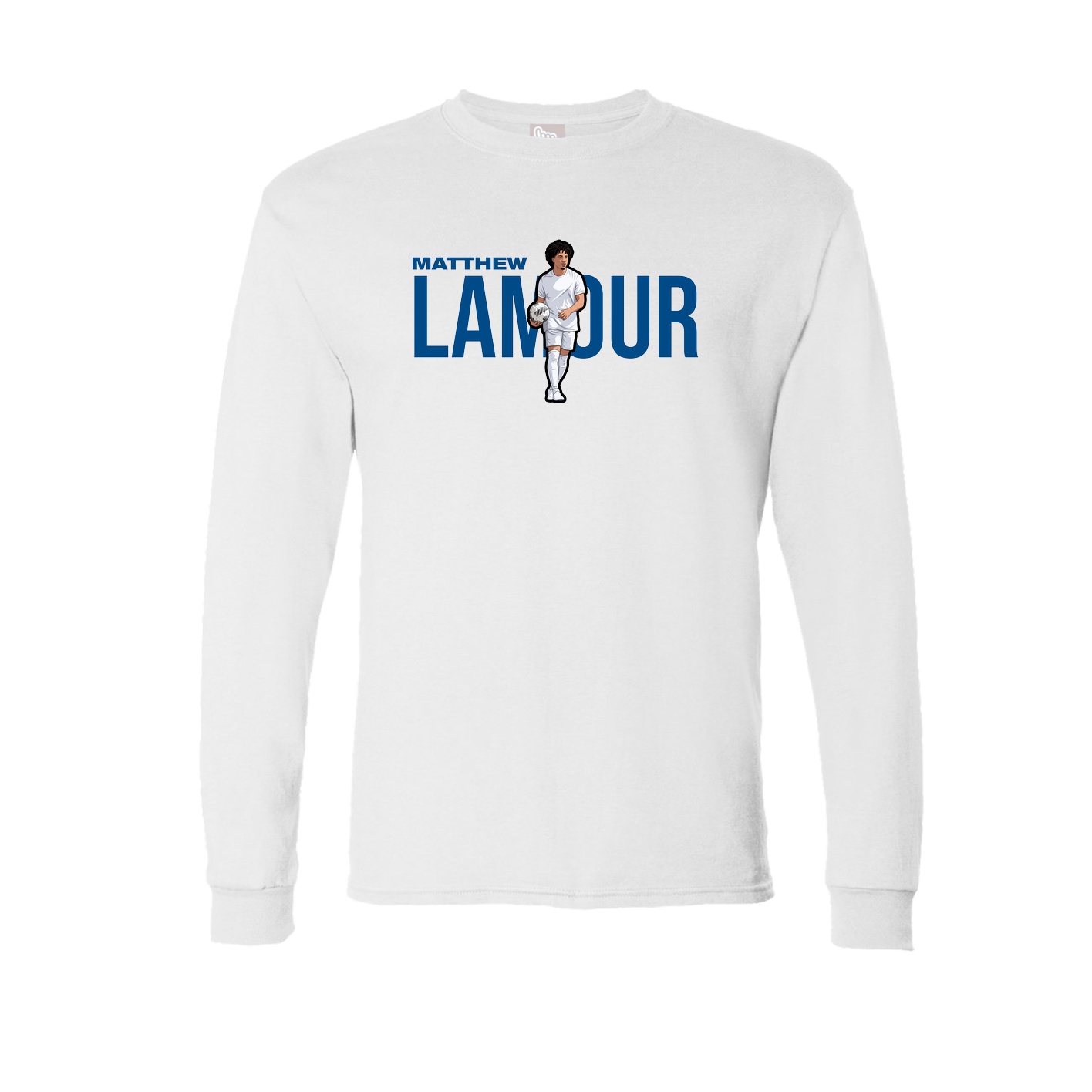 Long Sleeve Tee — Player Name in White