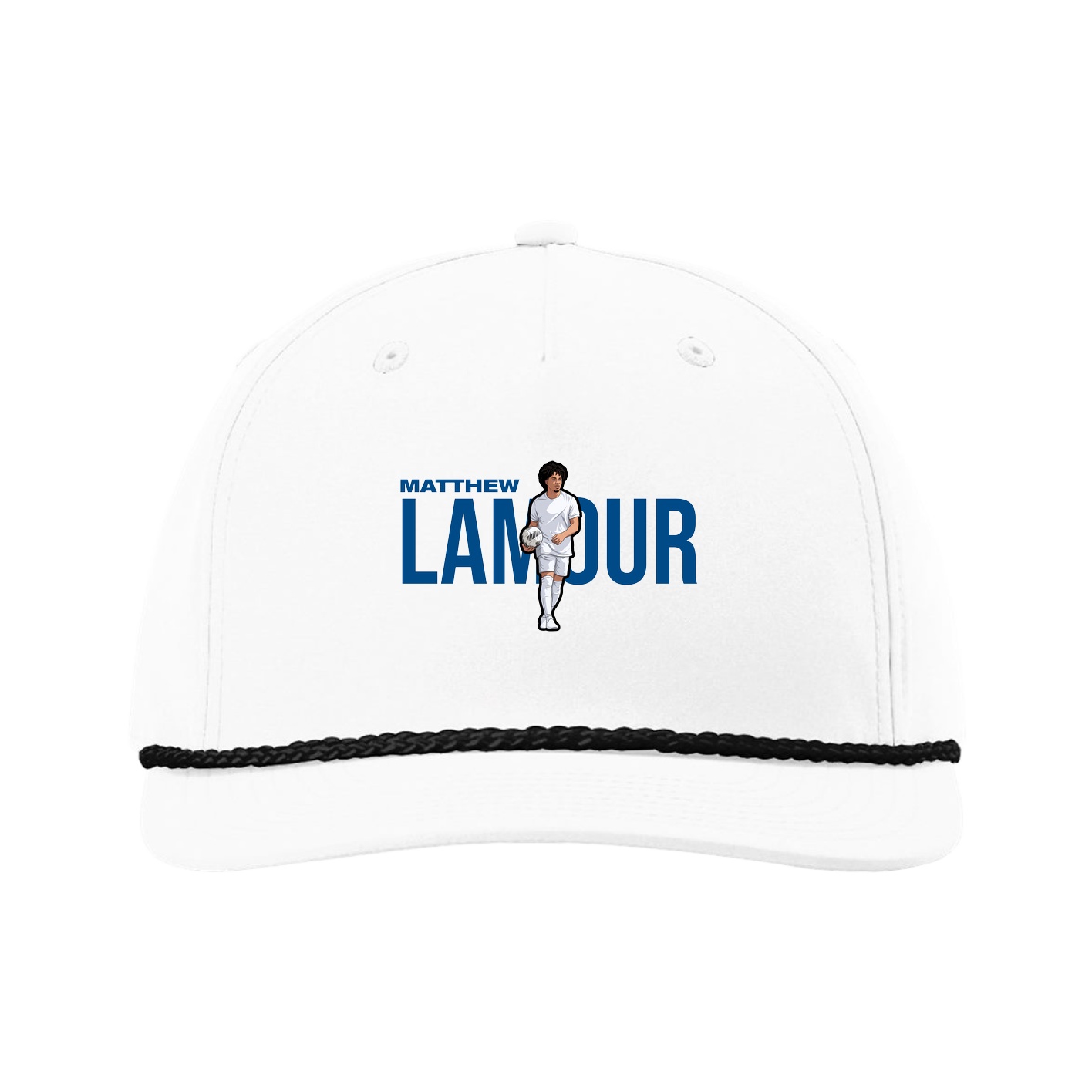 Five-Panel Classic Rope Cap — Player Name in White