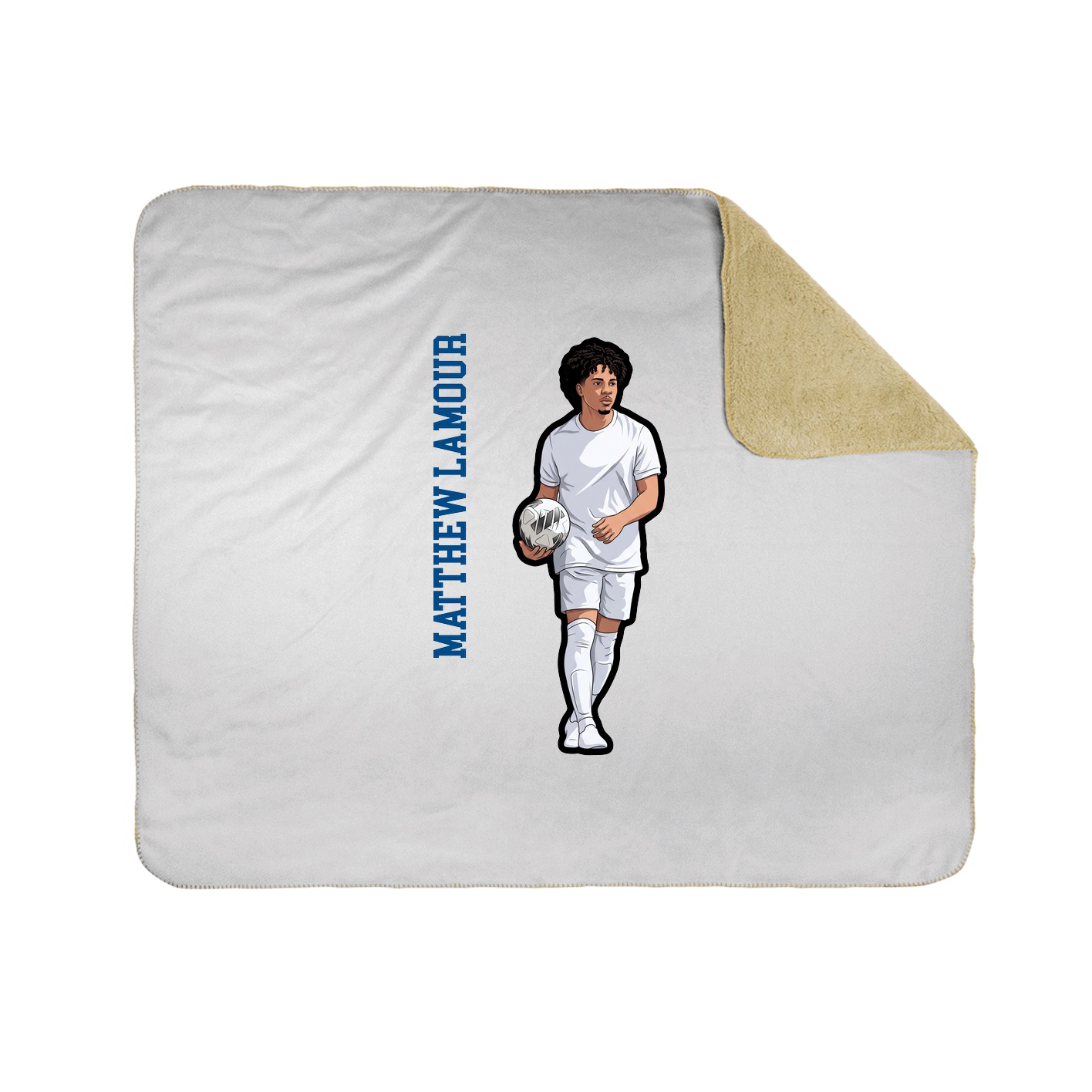 Throw Blanket — Name Vertical in White