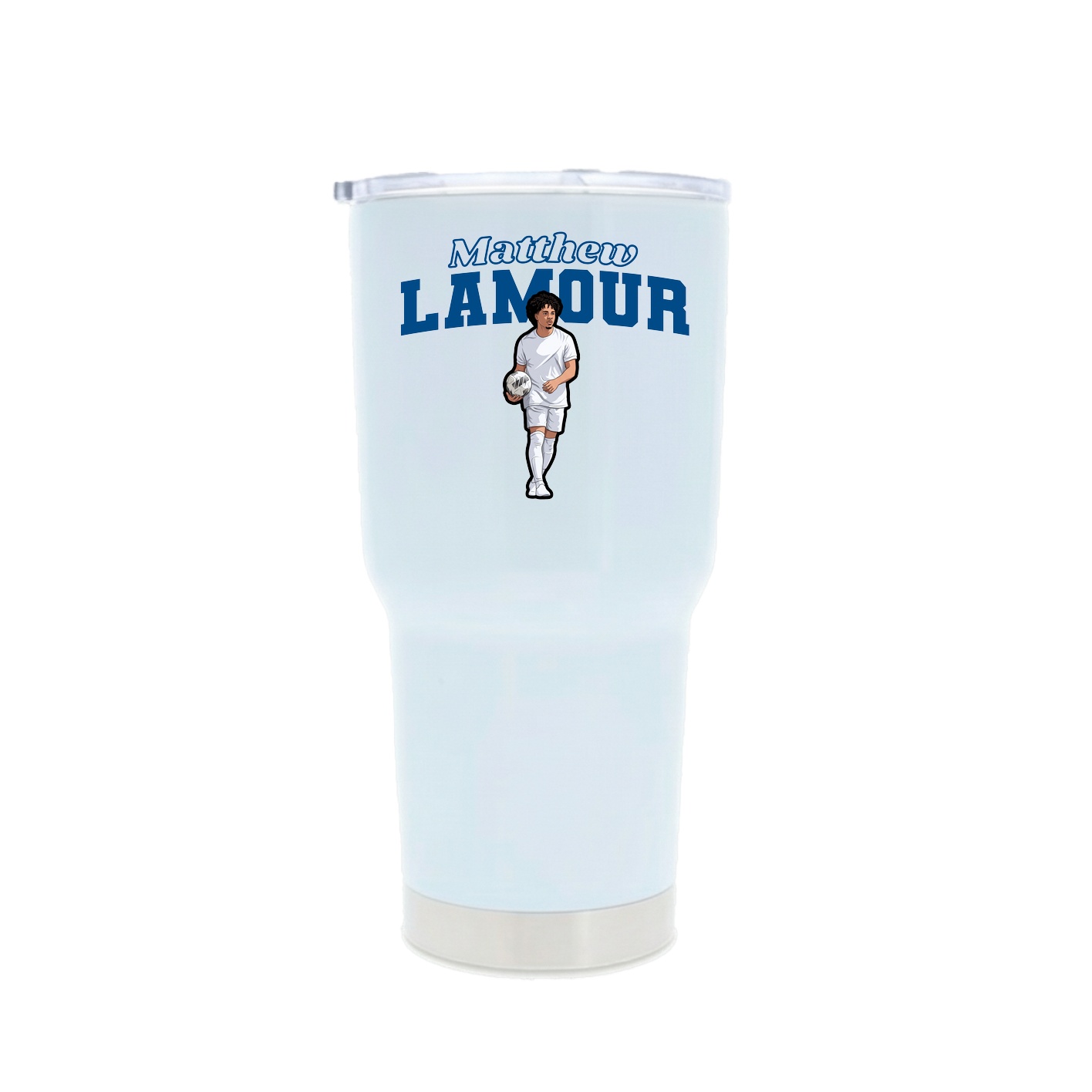 30oz Stainless Steel Tumbler — Name Arch in White