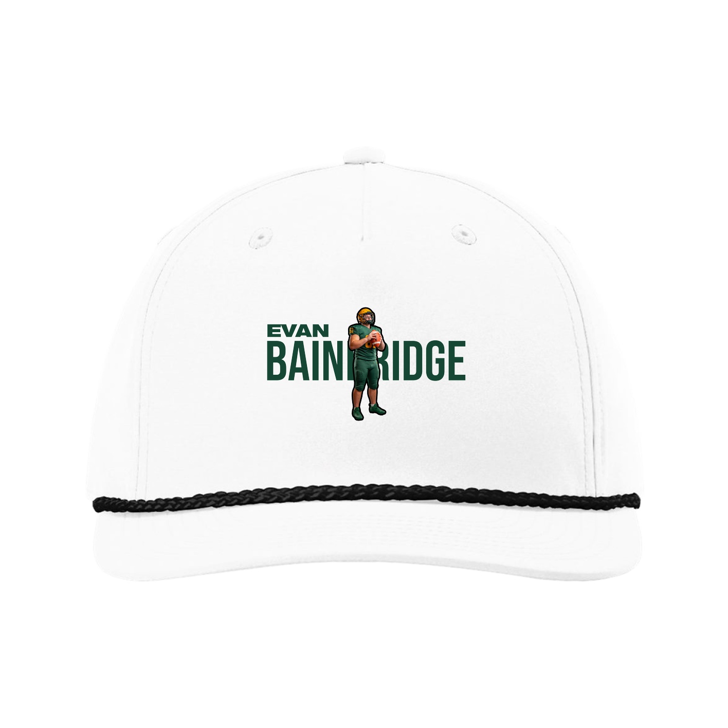 Five-Panel Classic Rope Cap — Player Name in White