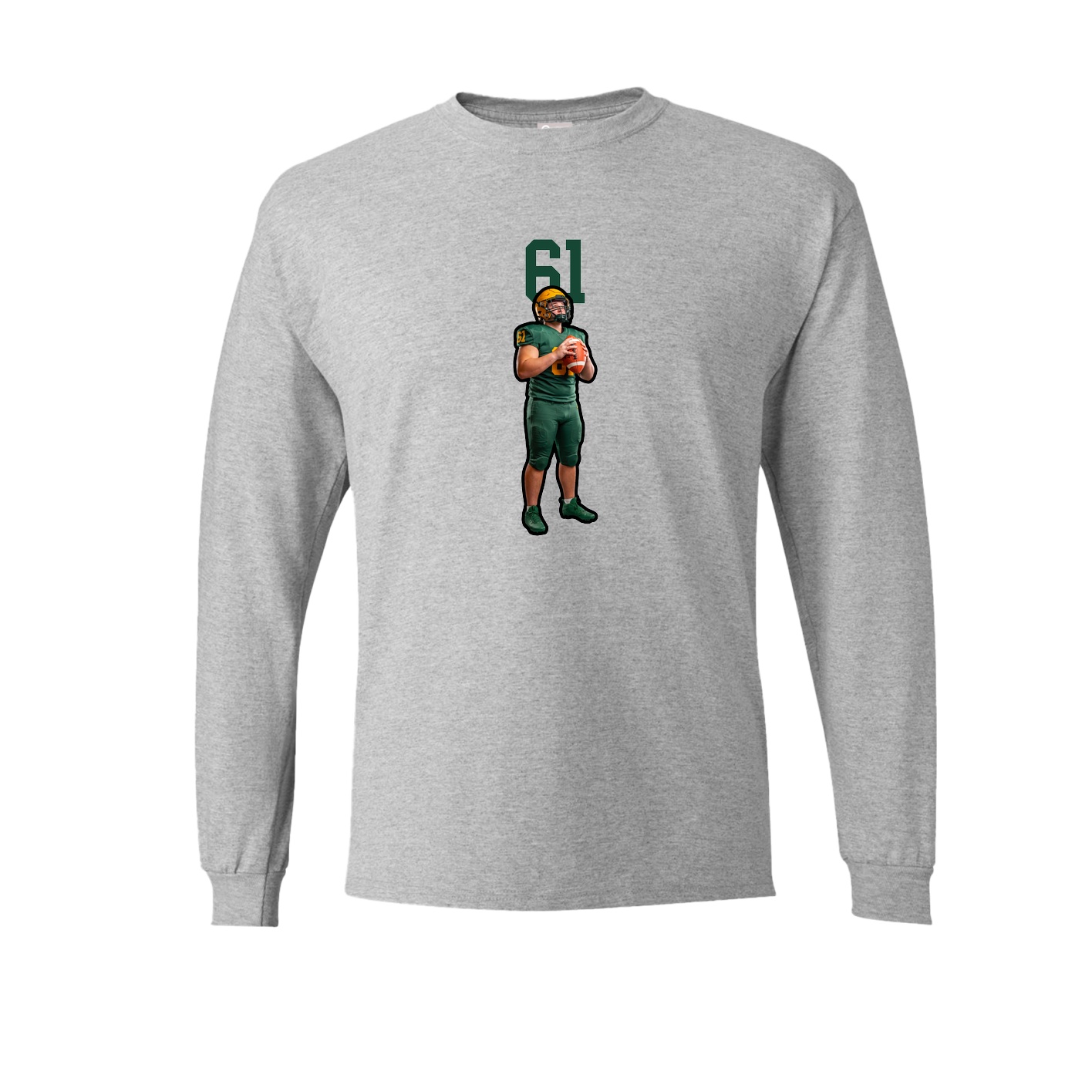 Long Sleeve Tee — Number Top in Grey