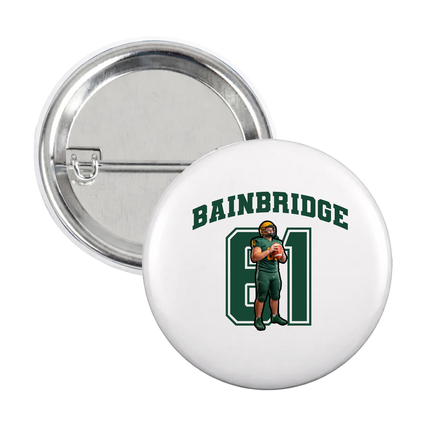 Game Day Button — Number in White