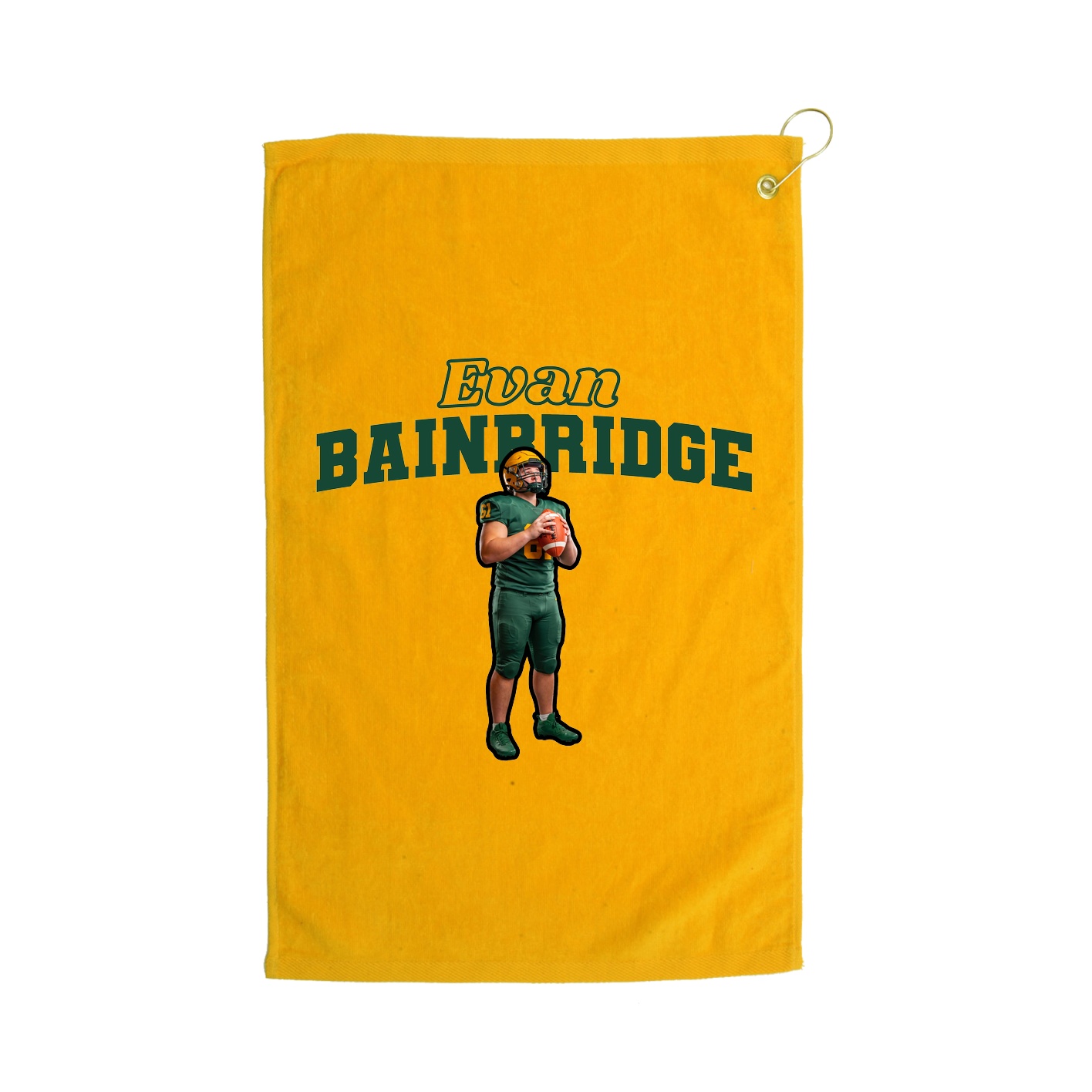 Golf Towel — Name Arch in Gold