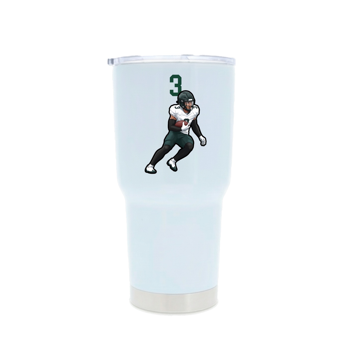 30oz Stainless Steel Tumbler — Number Top in White