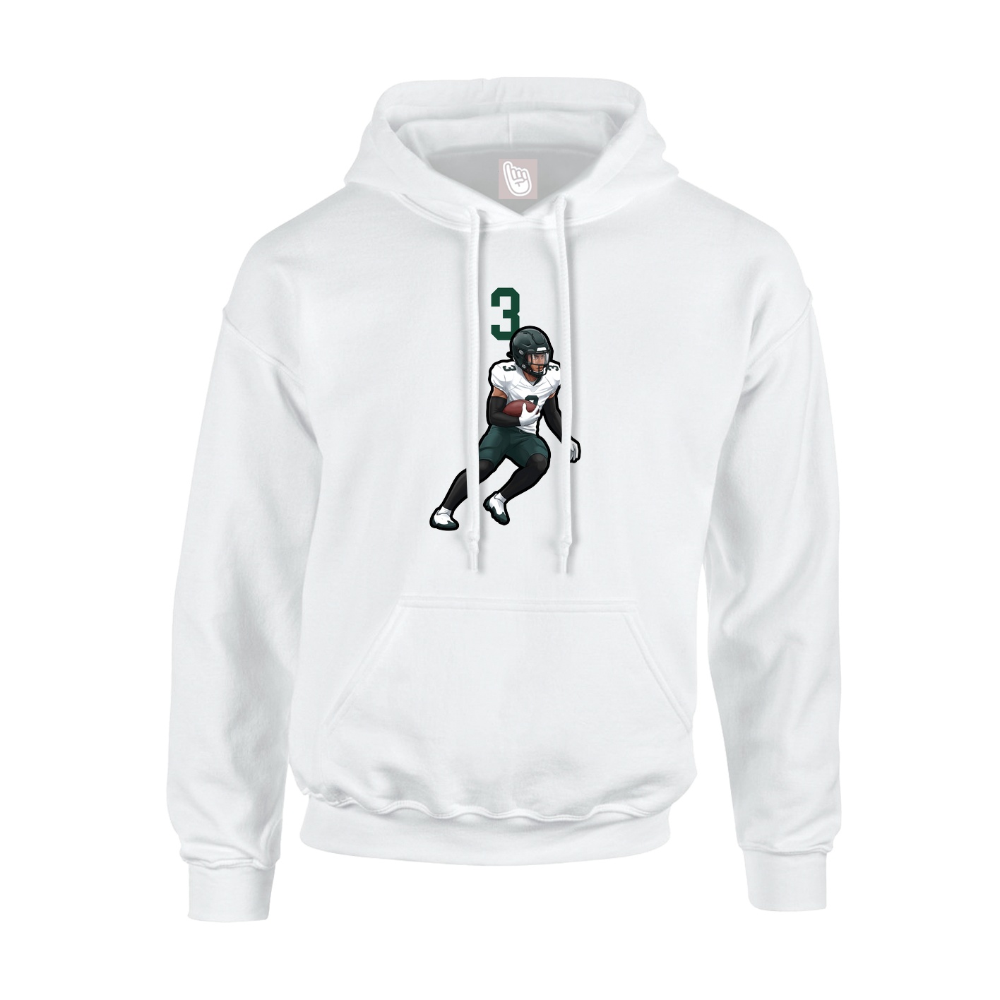 Hoodie — Number Top in White