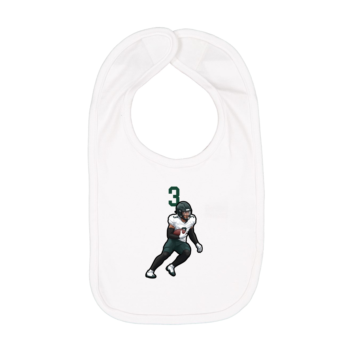 Infant Bib — Number Top in White