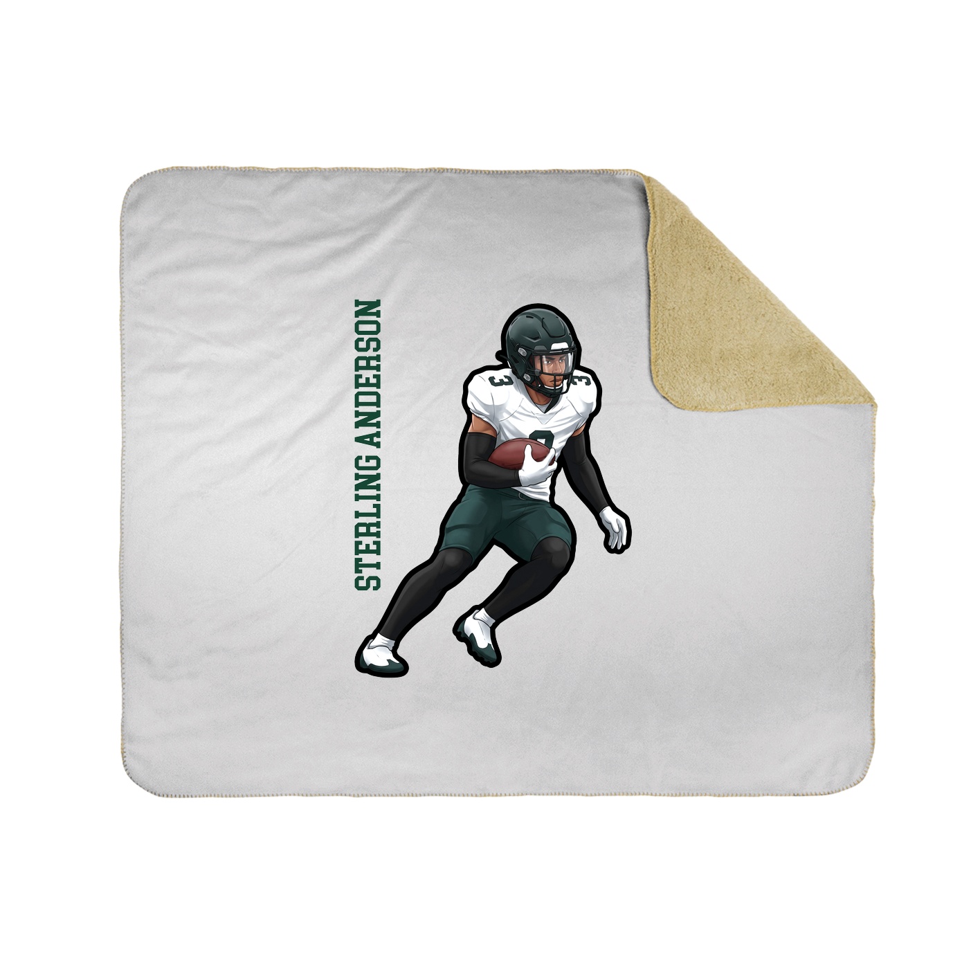 Throw Blanket — Name Vertical in White