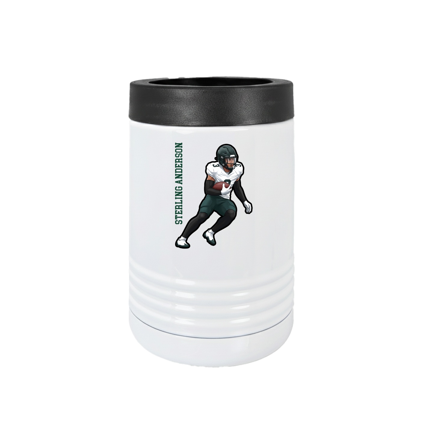 Beverage Holder — Name Vertical in White