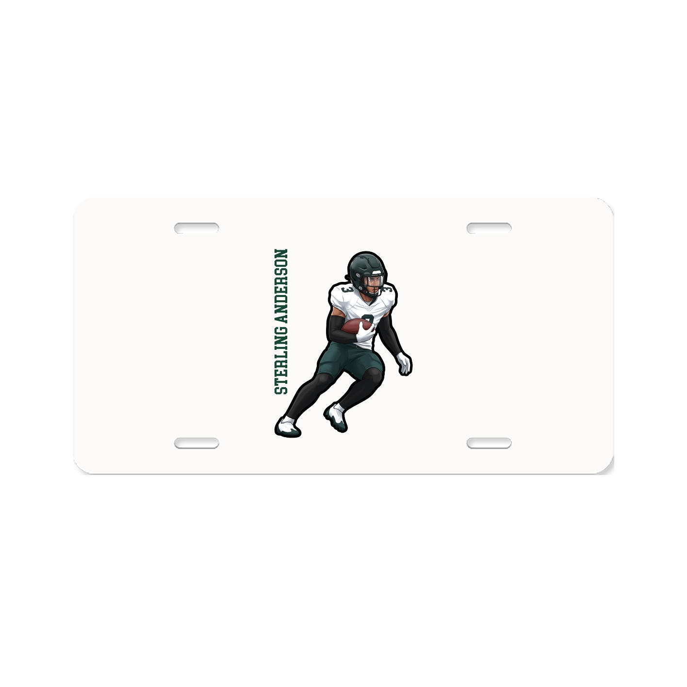 License Plate — Name Vertical in Classic