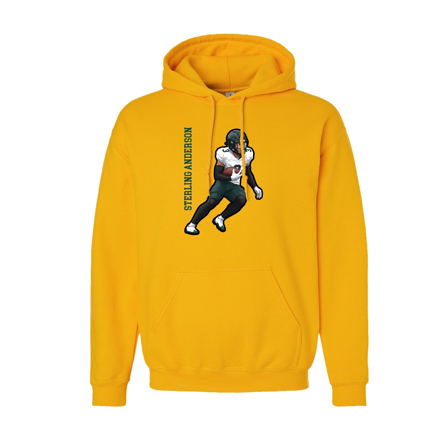 Hoodie — Name Vertical in Gold