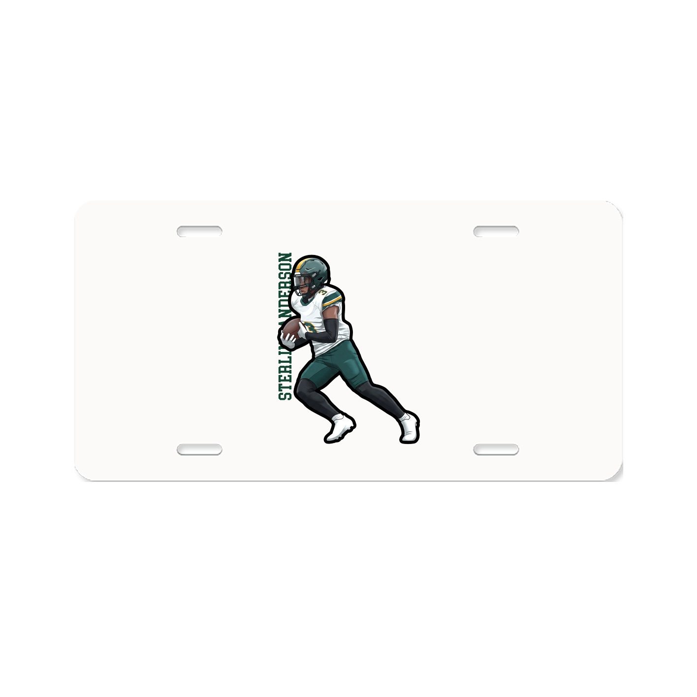 License Plate — Name Vertical in Classic