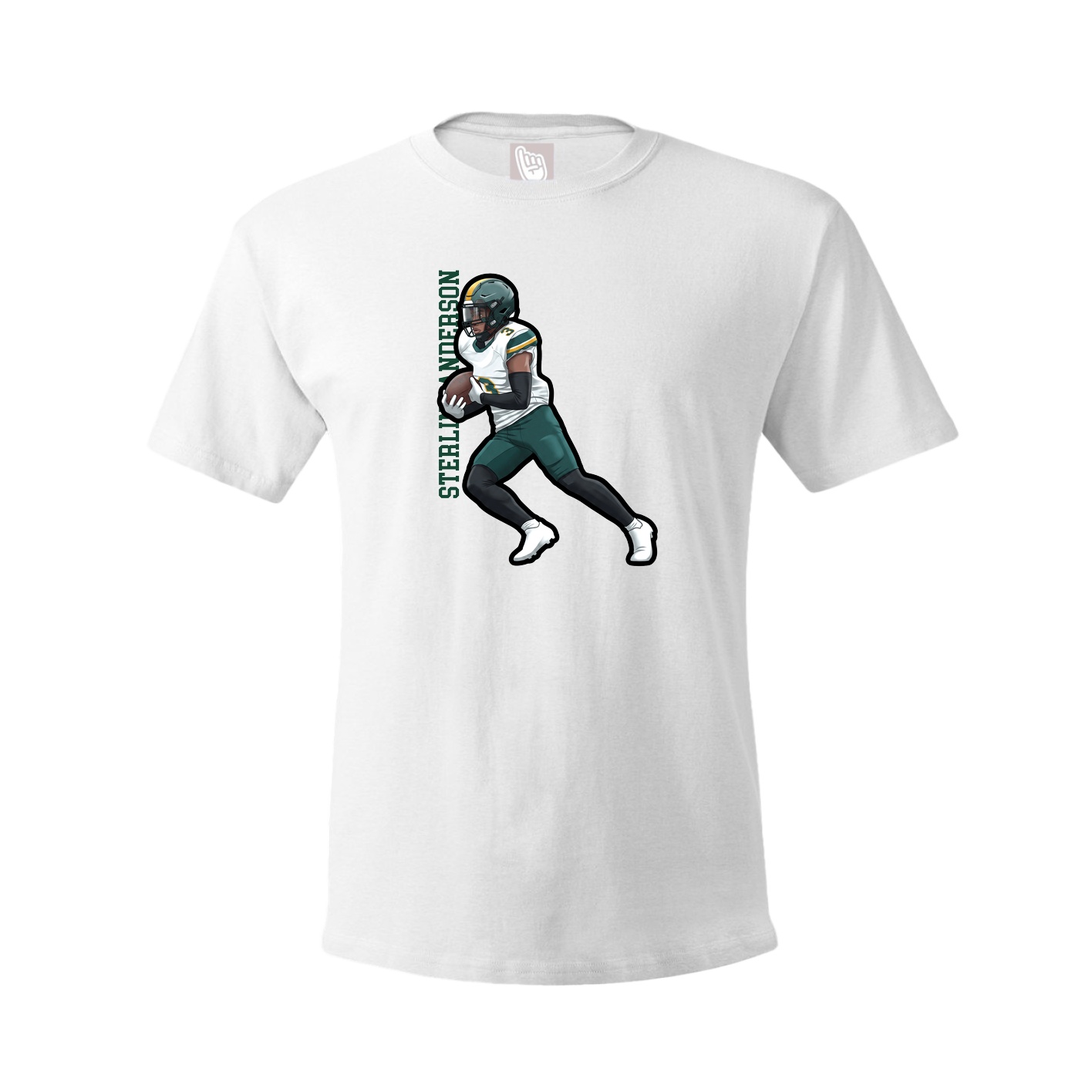 Tee — Name Vertical in White