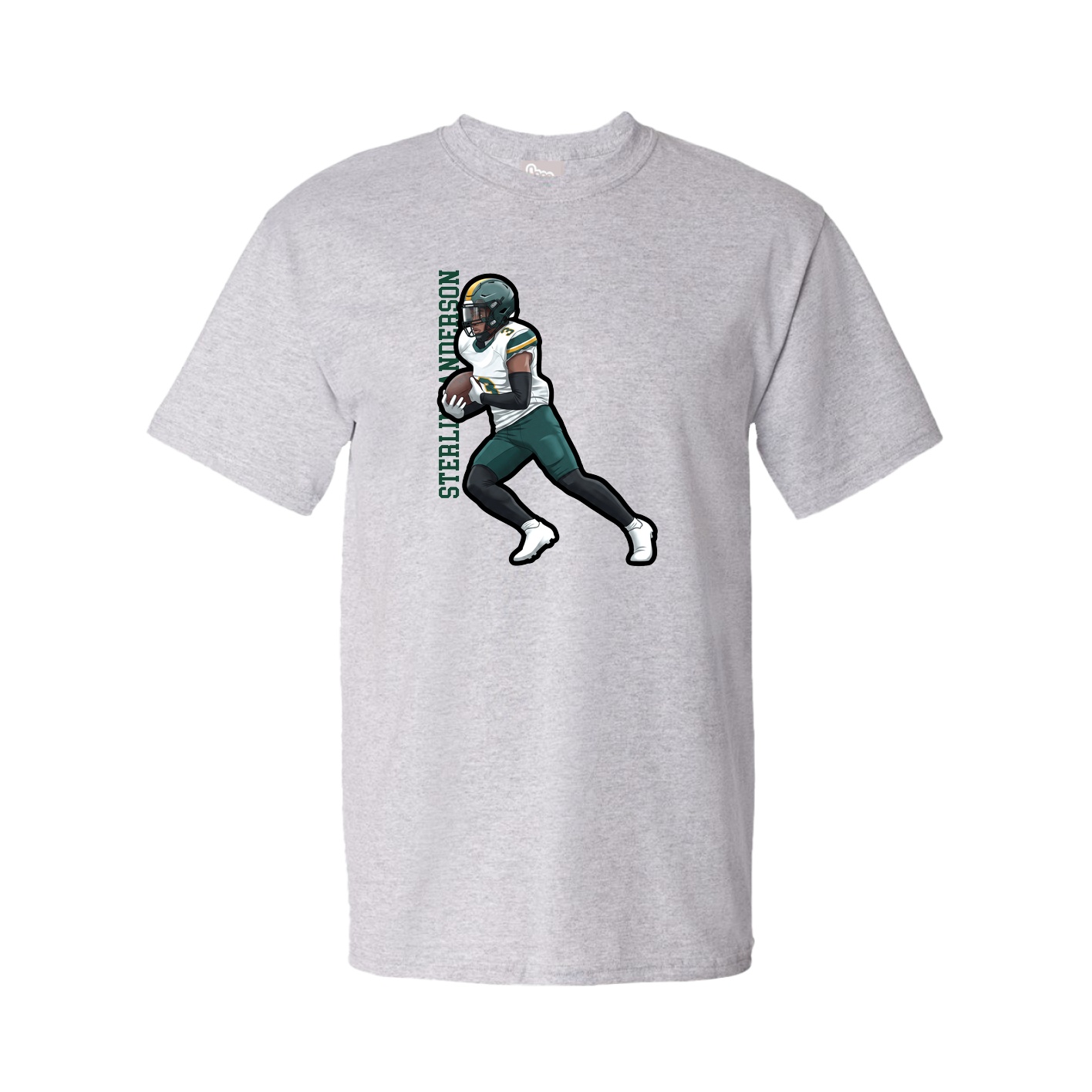Youth Tee — Name Vertical in Grey