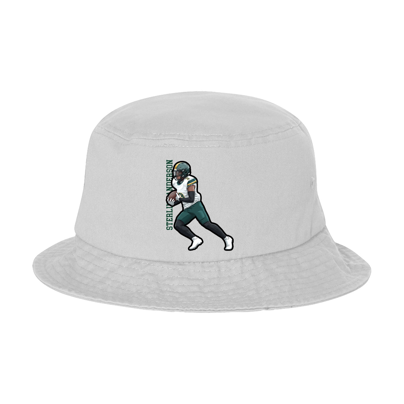 Bucket Cap — Name Vertical in White