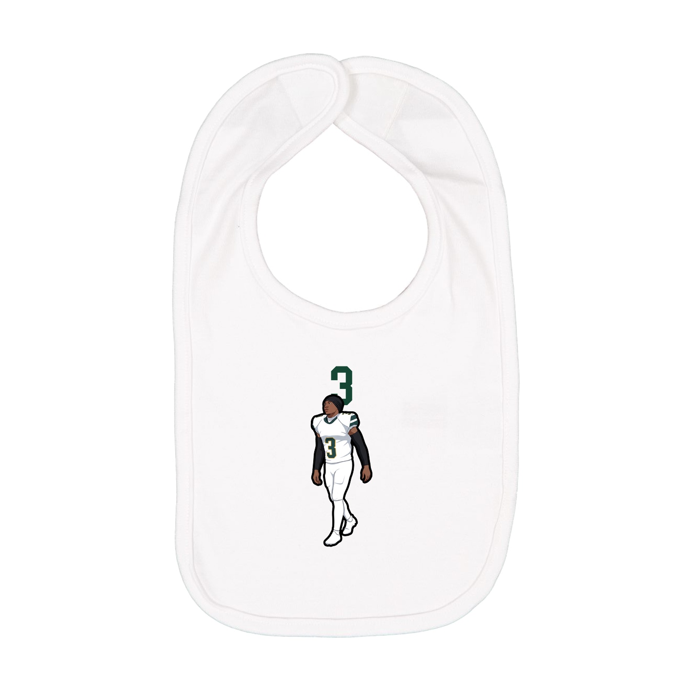 Infant Bib — Number Top in White