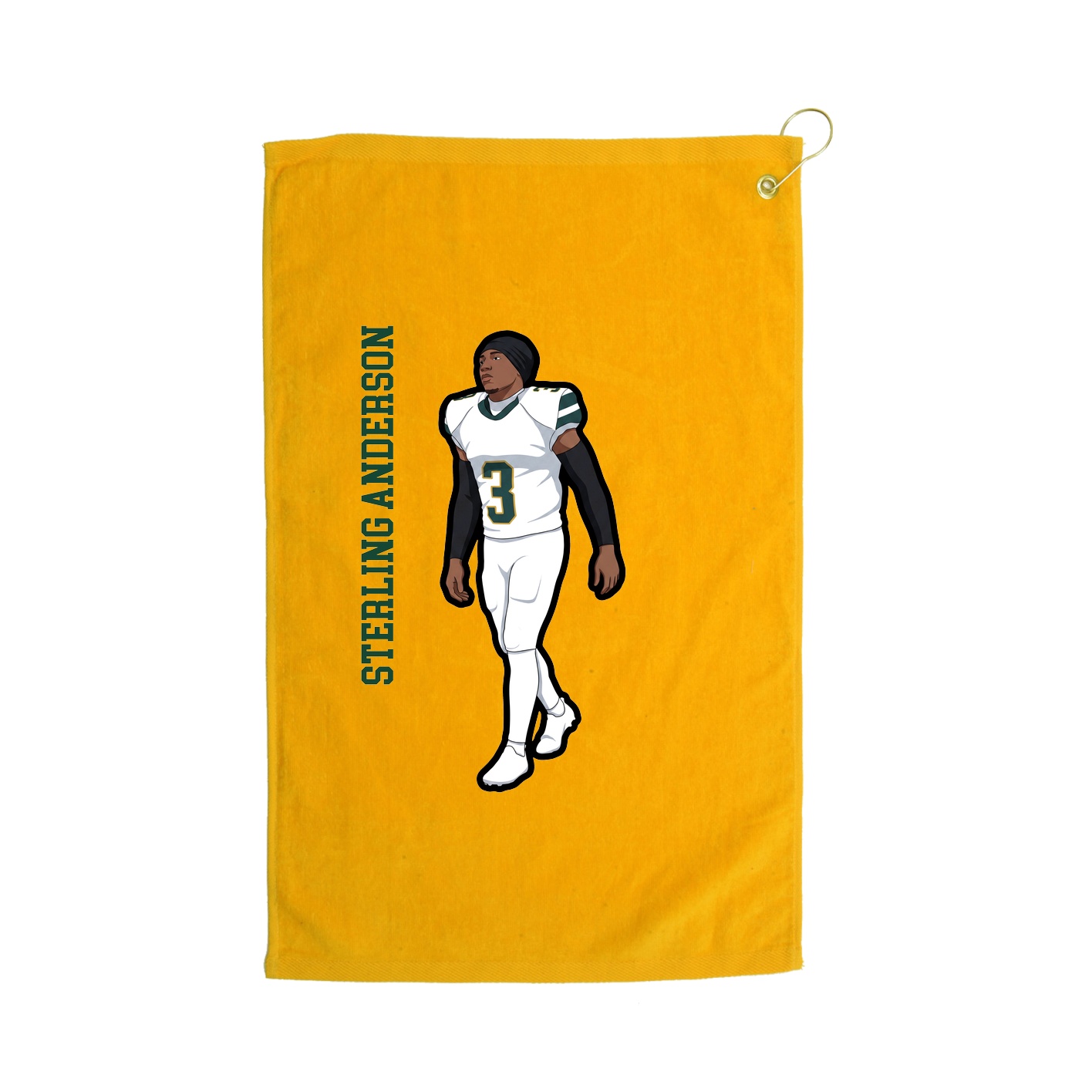 Golf Towel — Name Vertical in Gold