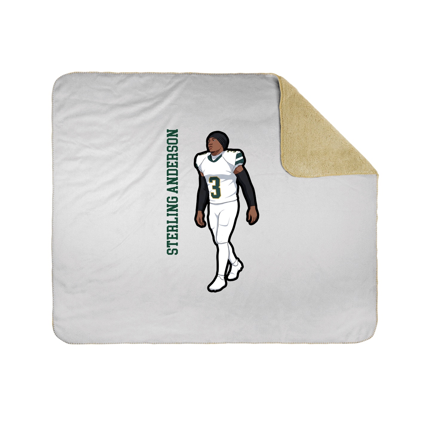 Throw Blanket — Name Vertical in White