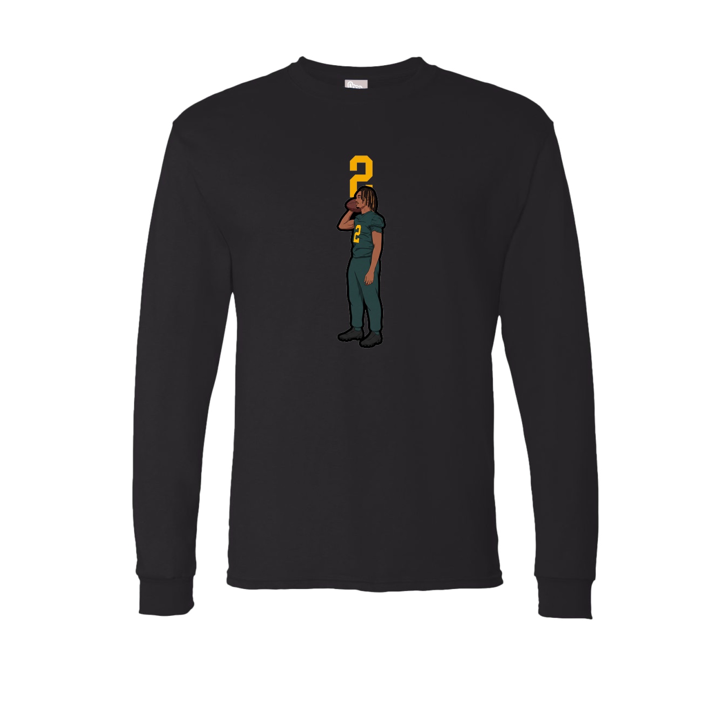 Long Sleeve Tee — Number Top in Black