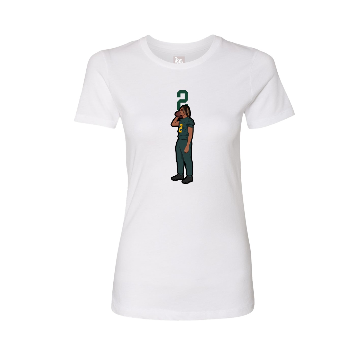 Fitted Women's Tee — Number Top in White